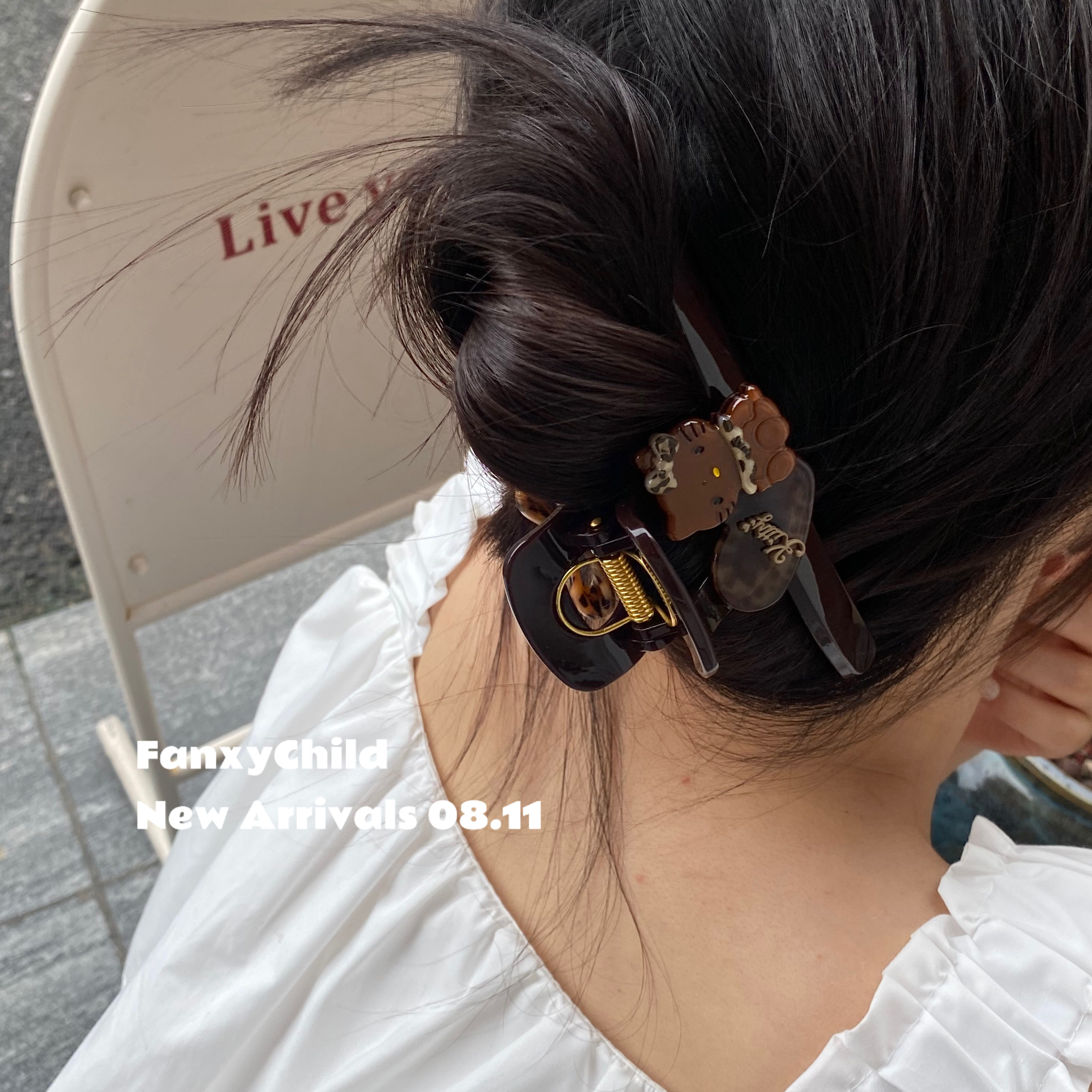 *豹纹kitty*可爱ins风抓夹女发量多后脑勺鲨鱼夹高级感盘发发饰