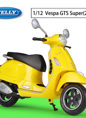 WELLY威利1:12维斯帕2020Vespa GTS Super仿真合金踏板摩托车模型