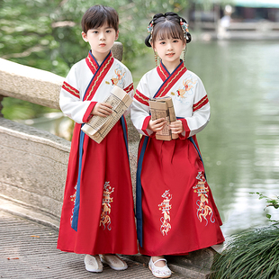 汉服男童国学服儿童中国风古装三字经朗诵服装小学生弟子规演出服