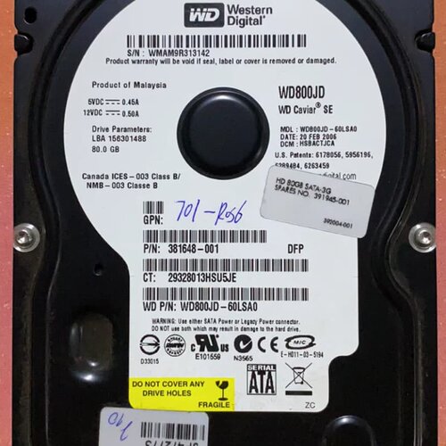 Western WD800JD-60LSA0 硬碟现货议价