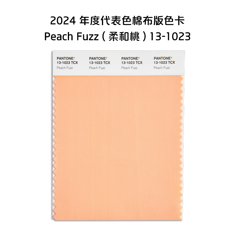 Pantone潘通2024年度代表色棉布版色卡 COTTON SWATCH CARDS, COY 2024 13-1023 Peach Fuzz蜜桃色TCX 文具电教/文化用品/商务用品 色卡 原图主图