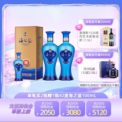 洋河480mL*2瓶42度海之蓝