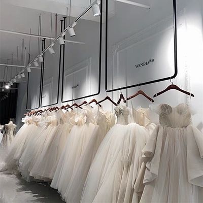 婚纱礼服展示架女服装店上墙U型挂衣杆吊顶悬挂陈列衣架侧挂吊架