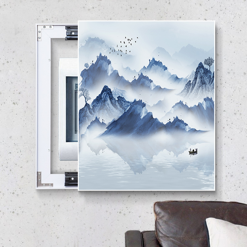 竖版电表箱装饰画竖款免打孔客厅沙发配电箱遮挡电闸壁画玄关挂画