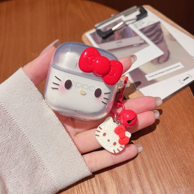 适用OPPO Enco Air4 新声版蓝牙耳机保护套透明TPU软壳OPPO Enco Air4新声版耳机立体KT猫新款