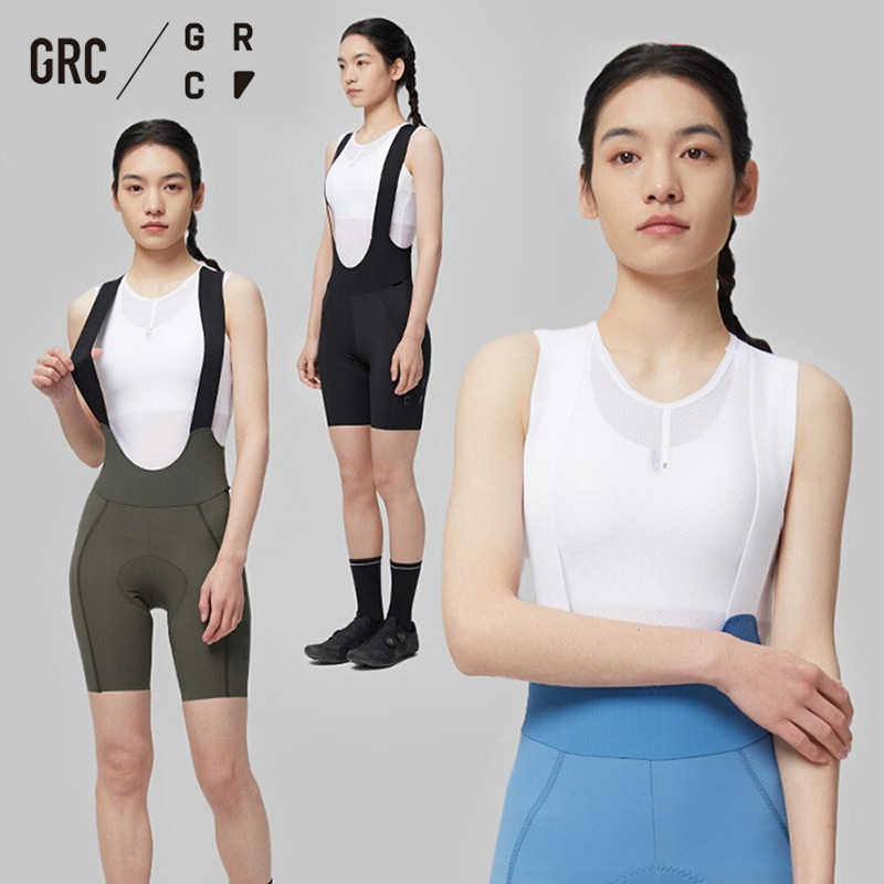 GRC桀骜无尽女士骑行裤夏季新款透气反光双箭头背带短裤TECH黑标
