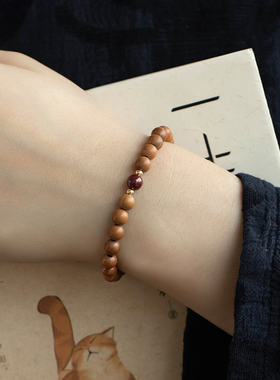 桃木佛珠女款新中式静心手串国风饰品