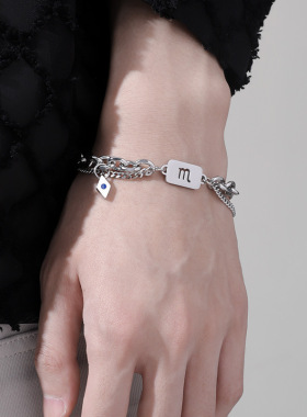 十二星座钛钢手链男女百搭小众学生