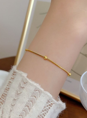 小众精致珠子手链女款钛钢细款轻奢百搭