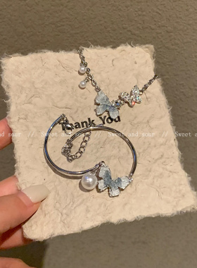 仙气小蝴蝶ins风学生党手链高颜值小众简约配饰