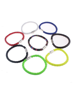 你好星期6男士简约皮绳磁扣编织钉扣情侣手链檀健次联名款