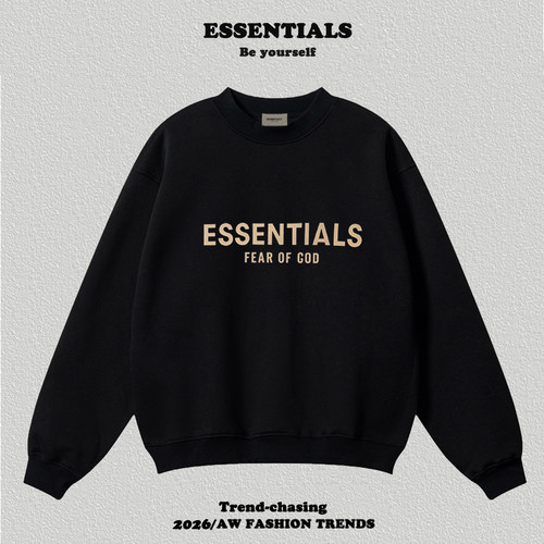 Essentials字母植绒宽松卫衣