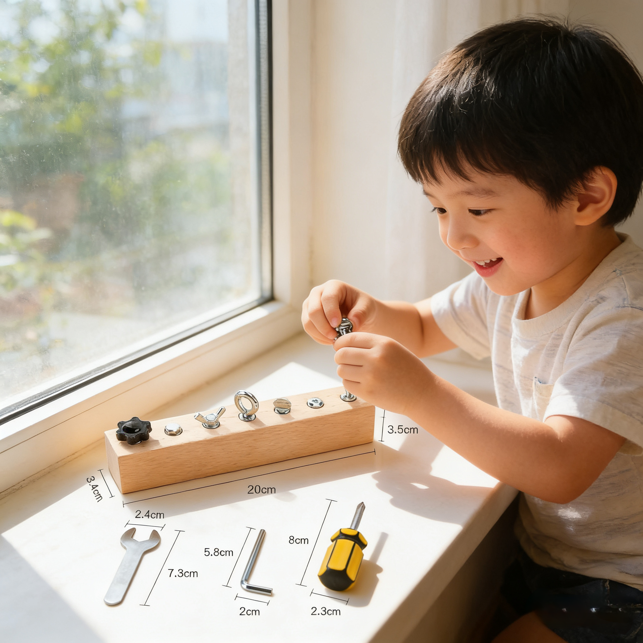 幼儿园儿童日常生活教具儿童3到6岁男孩拧螺丝动手能力早教玩具