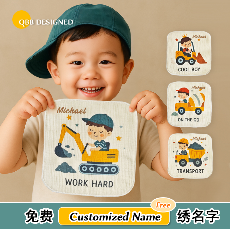 纯棉口水巾超柔婴儿宝宝手帕巾新生儿男女童小方巾洗脸毛巾可爱