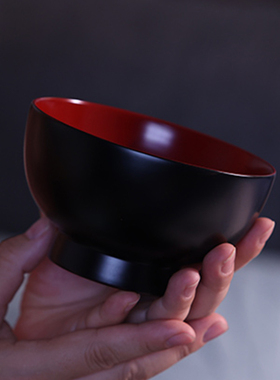 安泰桥  福州三宝素髹大漆 手工漆器  饭碗  哑光溜色 餐具 礼品