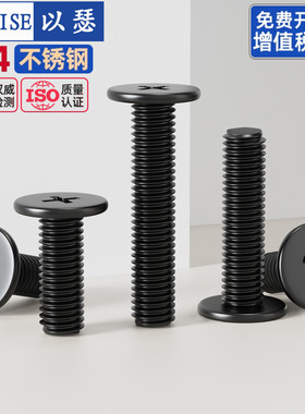 CM黑色304不锈钢扁平头十字螺丝C头薄头大平头超薄笔记本电脑螺钉