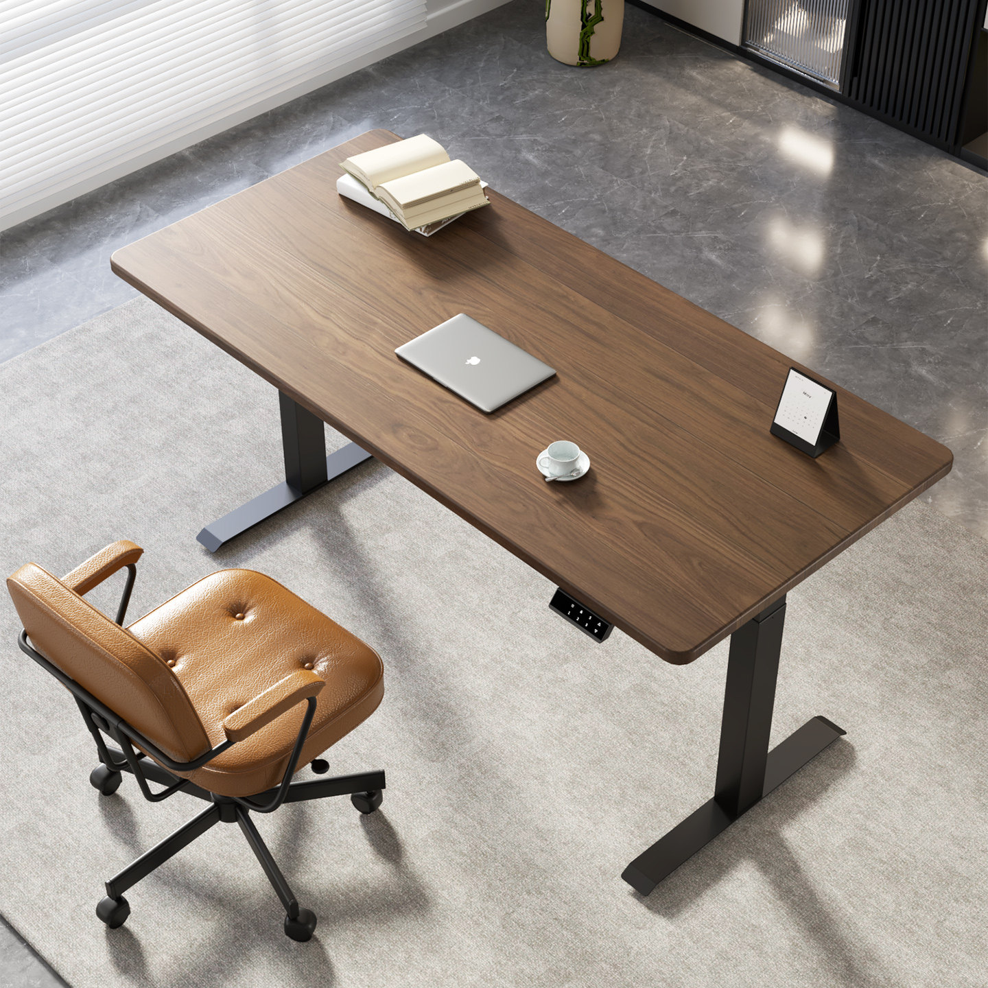 苏木源电动升降书桌家用黑胡桃木红橡木办公桌电脑桌站立式工作台,住宅家具,电动升降桌,淘宝优惠券,粉丝福利购,淘宝优惠卷