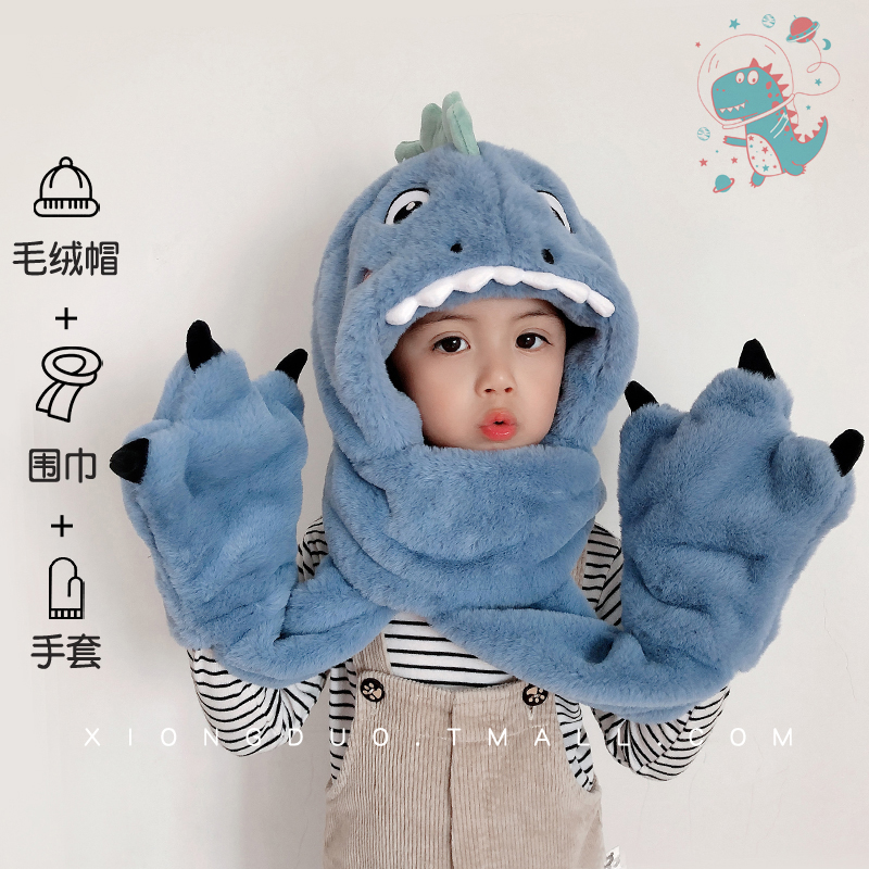抗寒潮儿童帽子冬季加厚绒一体帽