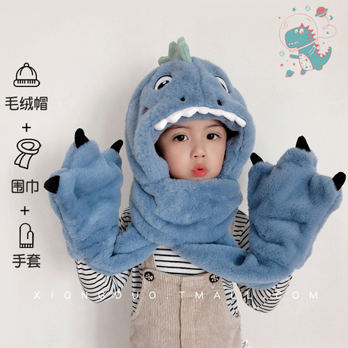 抗寒潮儿童帽子冬季加厚绒一体帽
