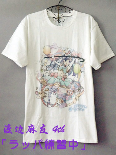 AKB48 渡边麻友 渡边麻友 4th 「ラッパ練習中」卡通复刻T恤短袖