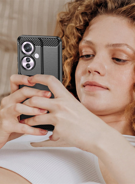 OPPO F25 Pro手机壳新款碳纤维磨砂oppof25pro硅胶oppo f25pro全包保护壳5G男opporeno11f 防摔保护套软CASE