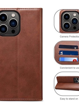 适用海外版小米POCOX7手机壳POCO保护X7磁吸皮套POCX7防摔xiaomi男棕色P0C0 X7磁吸5G翻盖case国际壳X7香港版