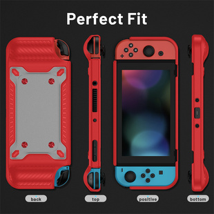 适用任天堂switch保护套switcholed保护壳oled版 游戏机支架硬壳硅胶手柄一体主机switch1外壳配件红防摔一代