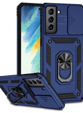 适用三星S21FE手机壳SM一G9900新款5G支架硅胶ef保护套f男e女galaxys指环全包samsungs防摔smg盖乐世磨砂外壳