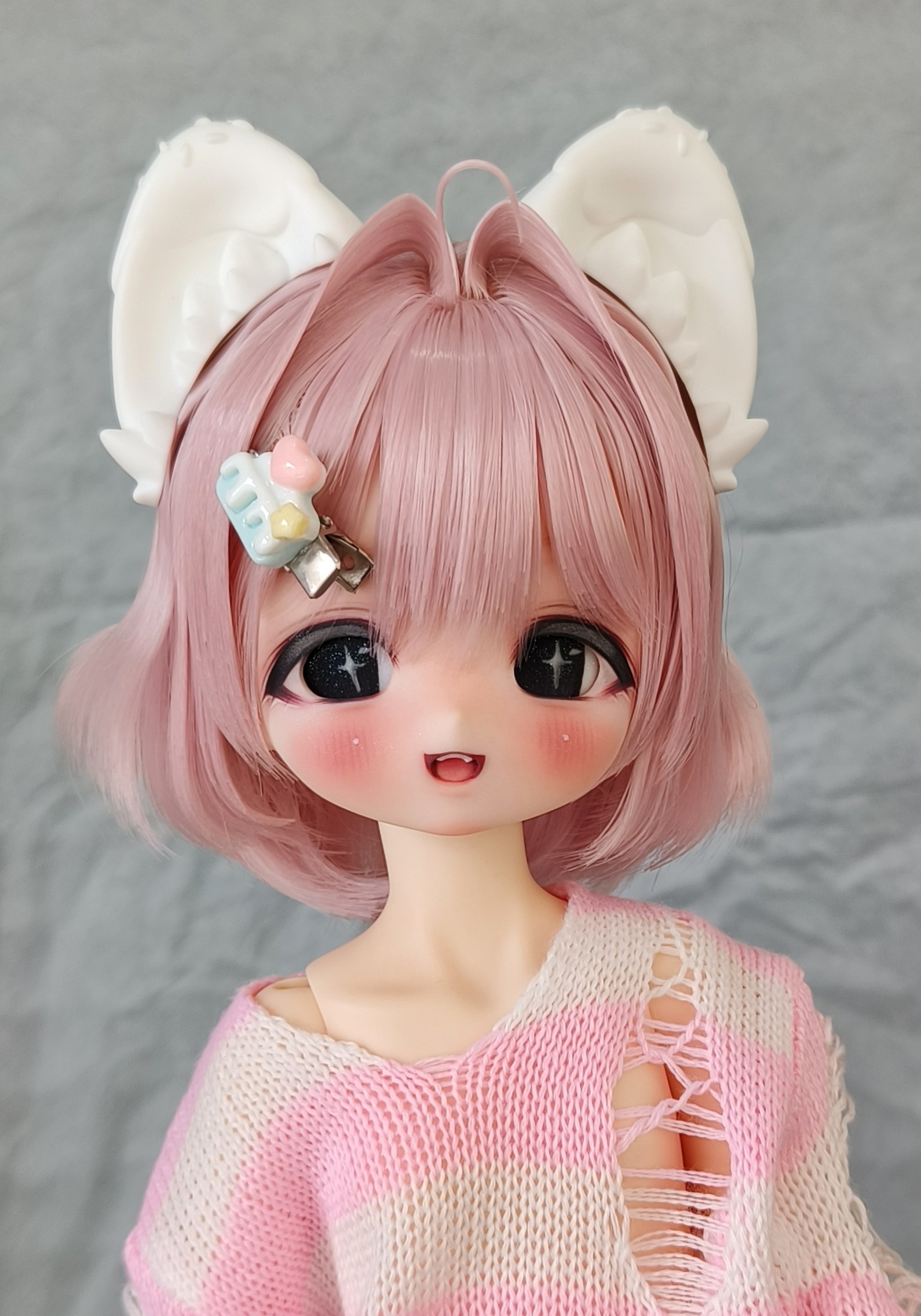 现货【随喜星人】奶油树脂猫耳 奶油树脂兔耳 BJD兽耳纯白树脂