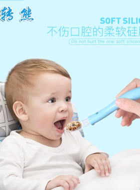 转转熊新生儿初生宝宝硅胶软匙软头汤匙软头小孩子勺子