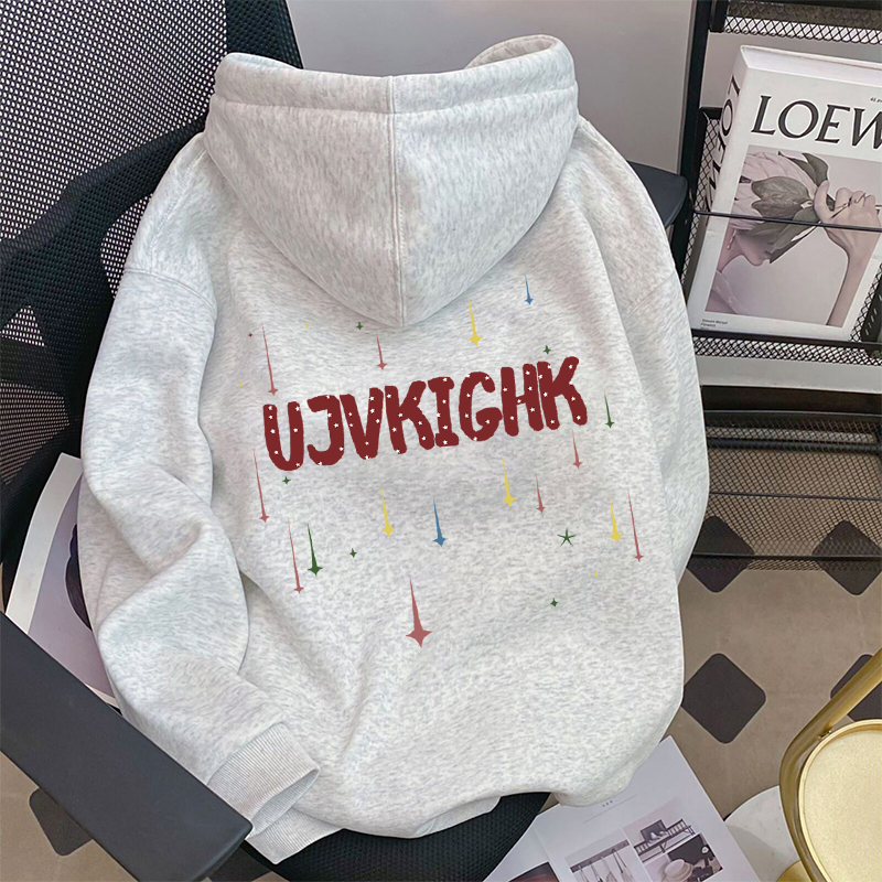 美式高街字母印花连帽卫衣男秋冬