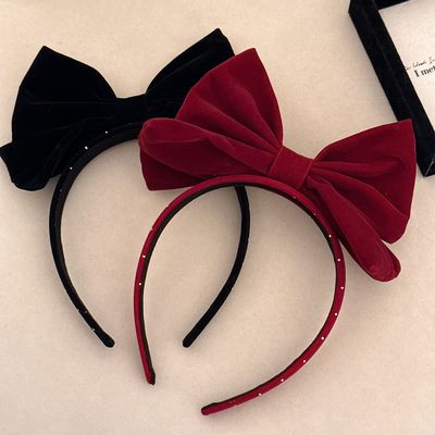 蝴蝶结兔耳朵丝绒发箍发卡