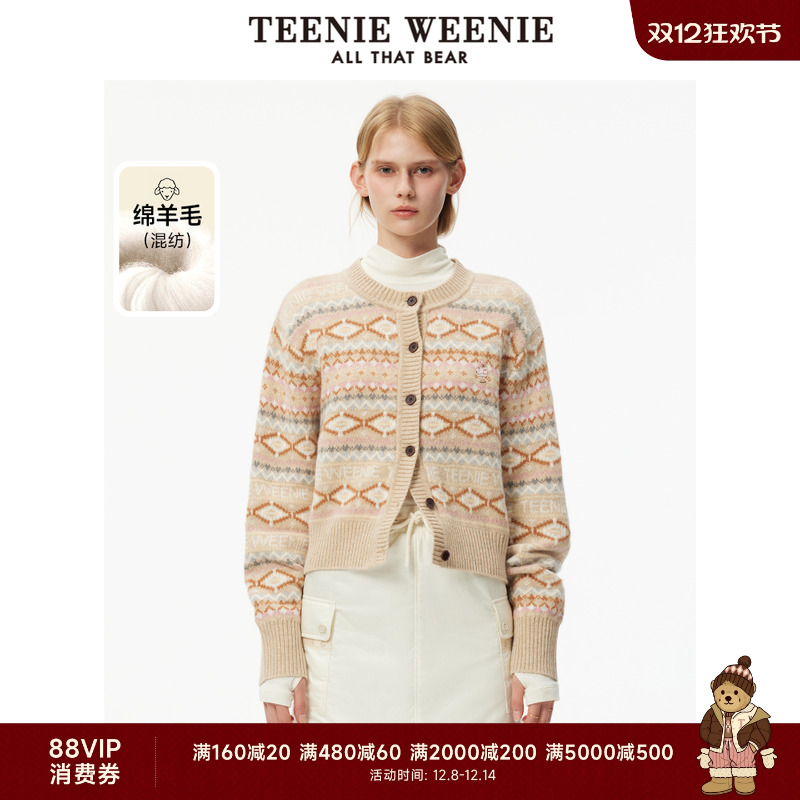毛针织开衫TeenieWeenie小熊