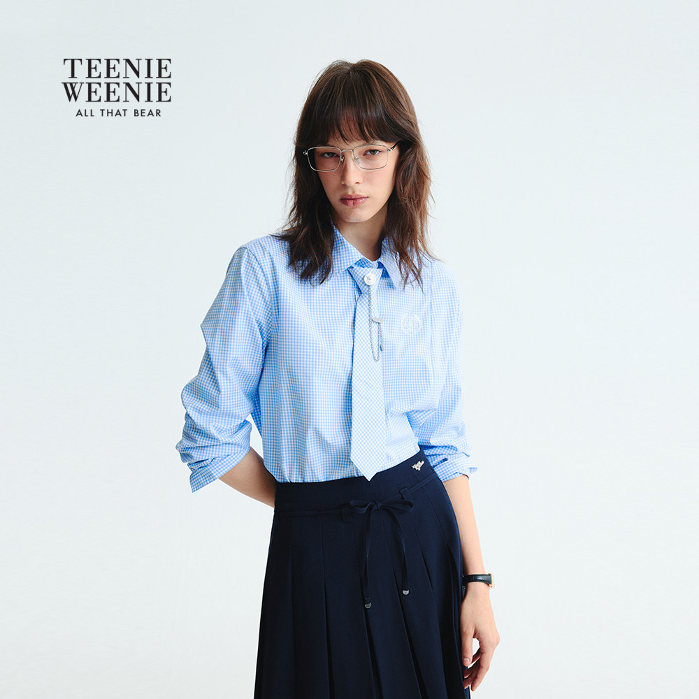 TeenieWeenie小熊女装衬衫2025秋季新款气质学院风可