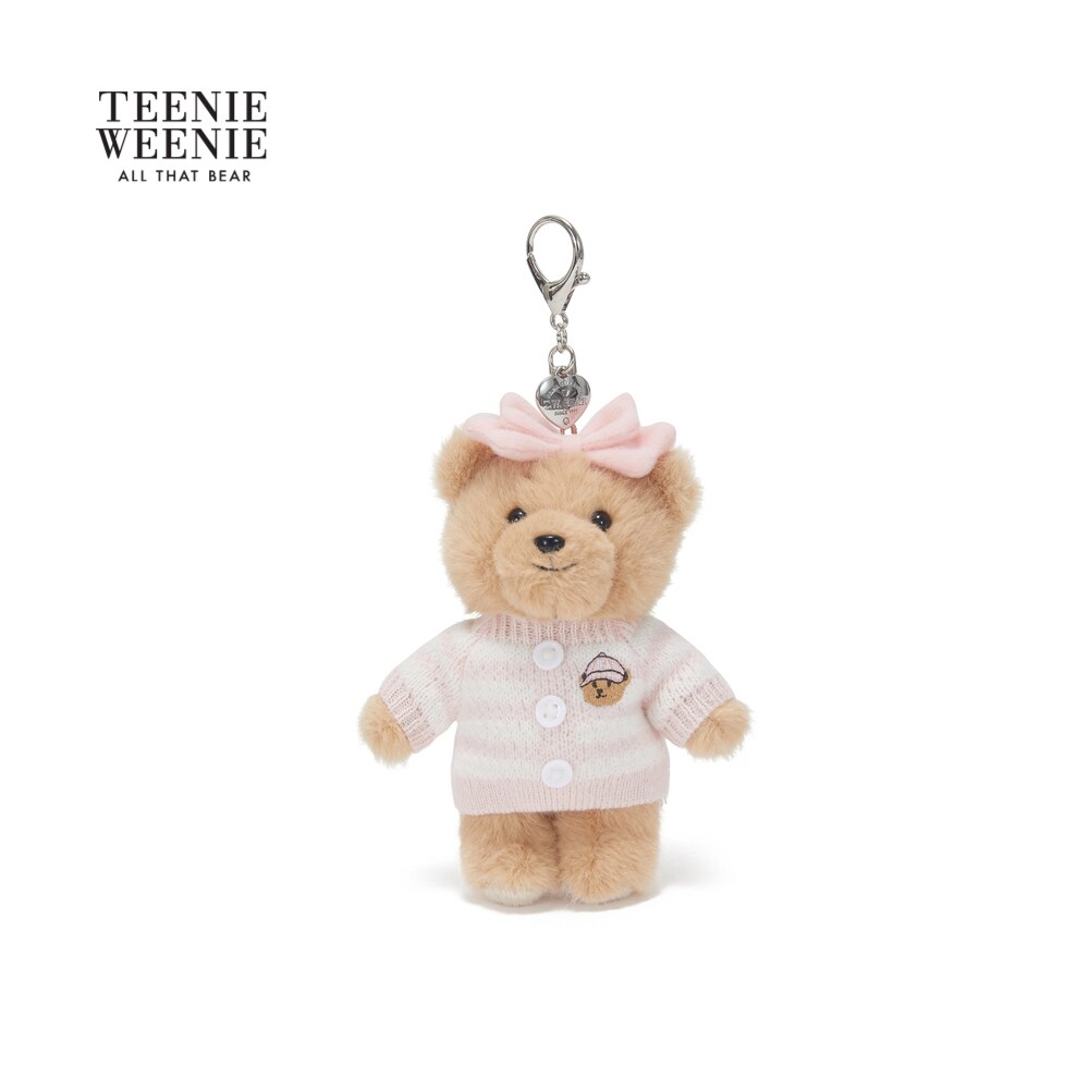TEENIEWEENIE bearnova26年春季新款女装萌趣活力条纹小熊钥匙扣
