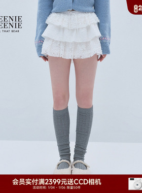 TEENIEWEENIE bearnova25年冬季新款女装甜美优雅蕾丝拼接蛋糕裙