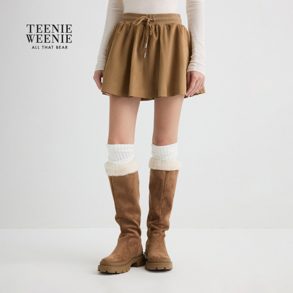 TeenieWeenie小熊女装简约半身裙2025冬季新款舒适设