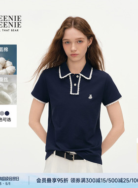 TeenieWeenie小熊女装POLO衫T恤26春夏新品复古潮流舒适短袖上衣