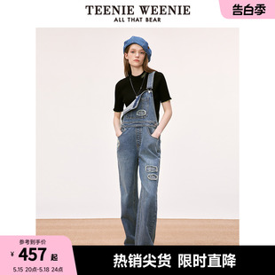 气长裤 裤 复古潮流元 TeenieWeenie小熊夏牛仔背带裤 子女