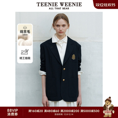 TeenieWeenie小熊绵羊毛混纺西装外套制服学院风女知识分子