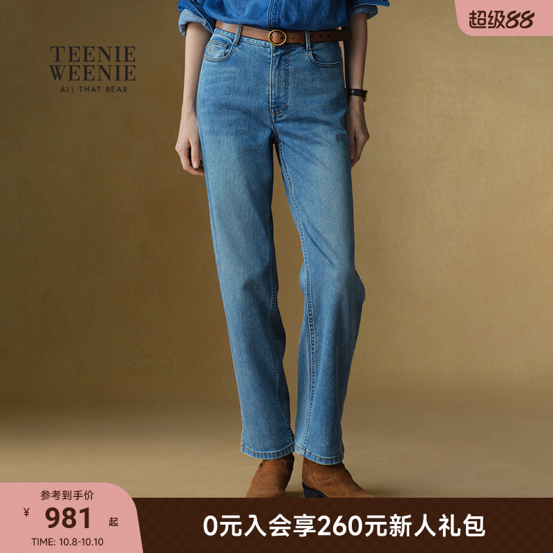 TeenieWeenie小熊女装直筒牛仔裤