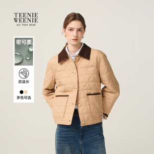 复古菱格绗缝棉服冬季 TeenieWeenie小熊女装 厚外套 焦点巴恩