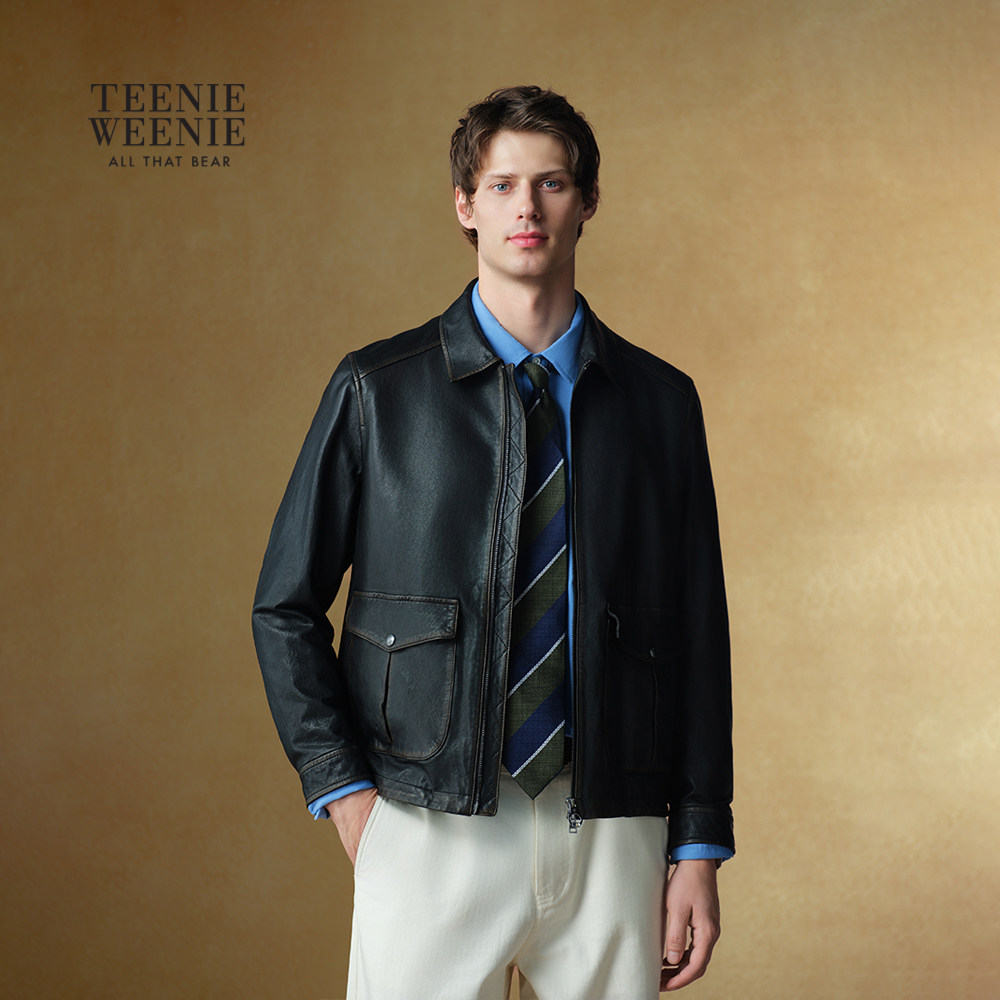 【T.W.R.C】TeenieWeenie小熊男装皮衣25秋冬立