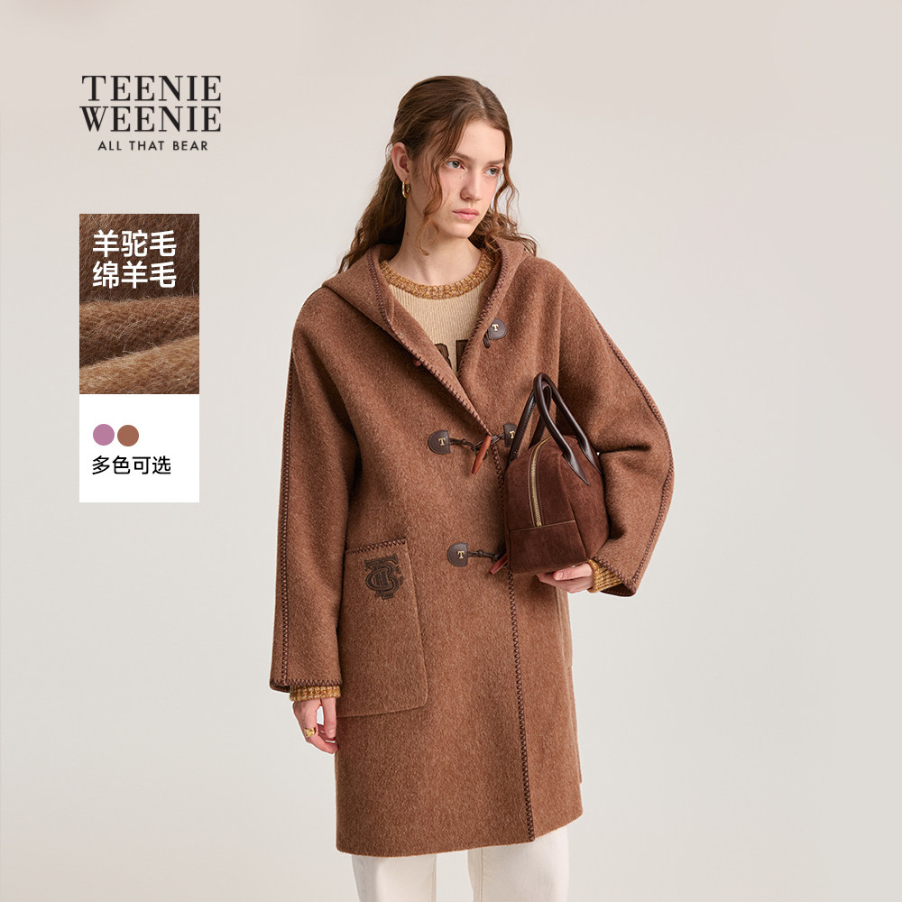 【初代千金牛角扣】TeenieWeenie小熊女绵羊毛羊驼毛双面毛呢大衣,女装/女士精品,毛呢外套,淘宝优惠券,粉丝福利购,淘宝优惠卷