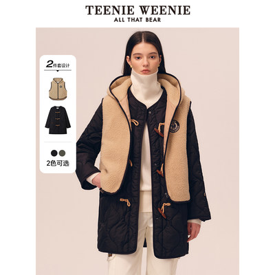 【汤圆甄选】TeenieWeenie小熊简约两件套棉服女冬季新款外套