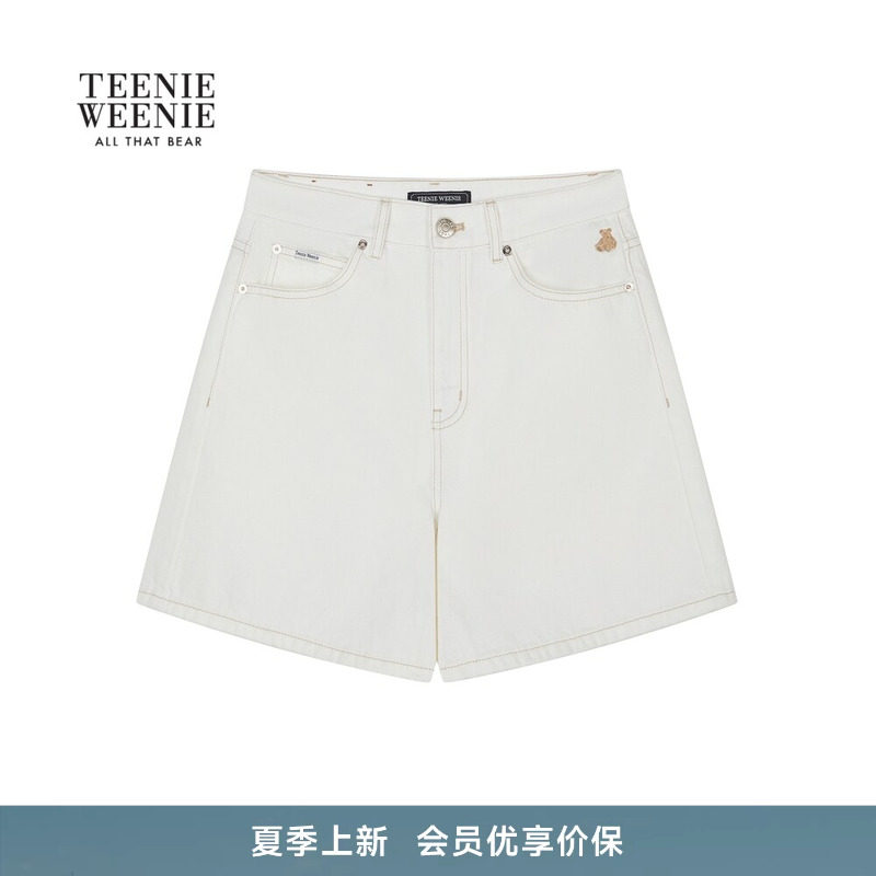 TeenieWeenie小熊女装26夏季新款时尚简约风休闲舒适高腰牛仔短裤