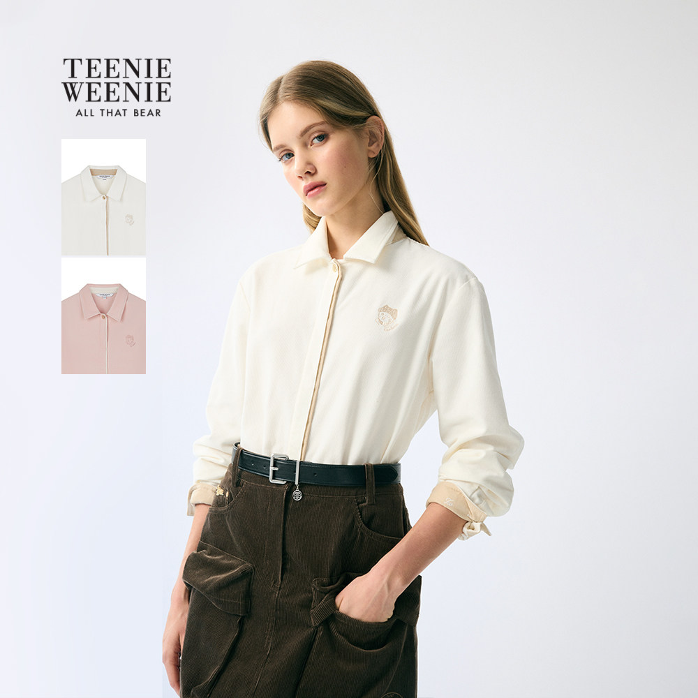 TeenieWeenie小熊女装衬衫2025年冬季新款休闲舒适灯