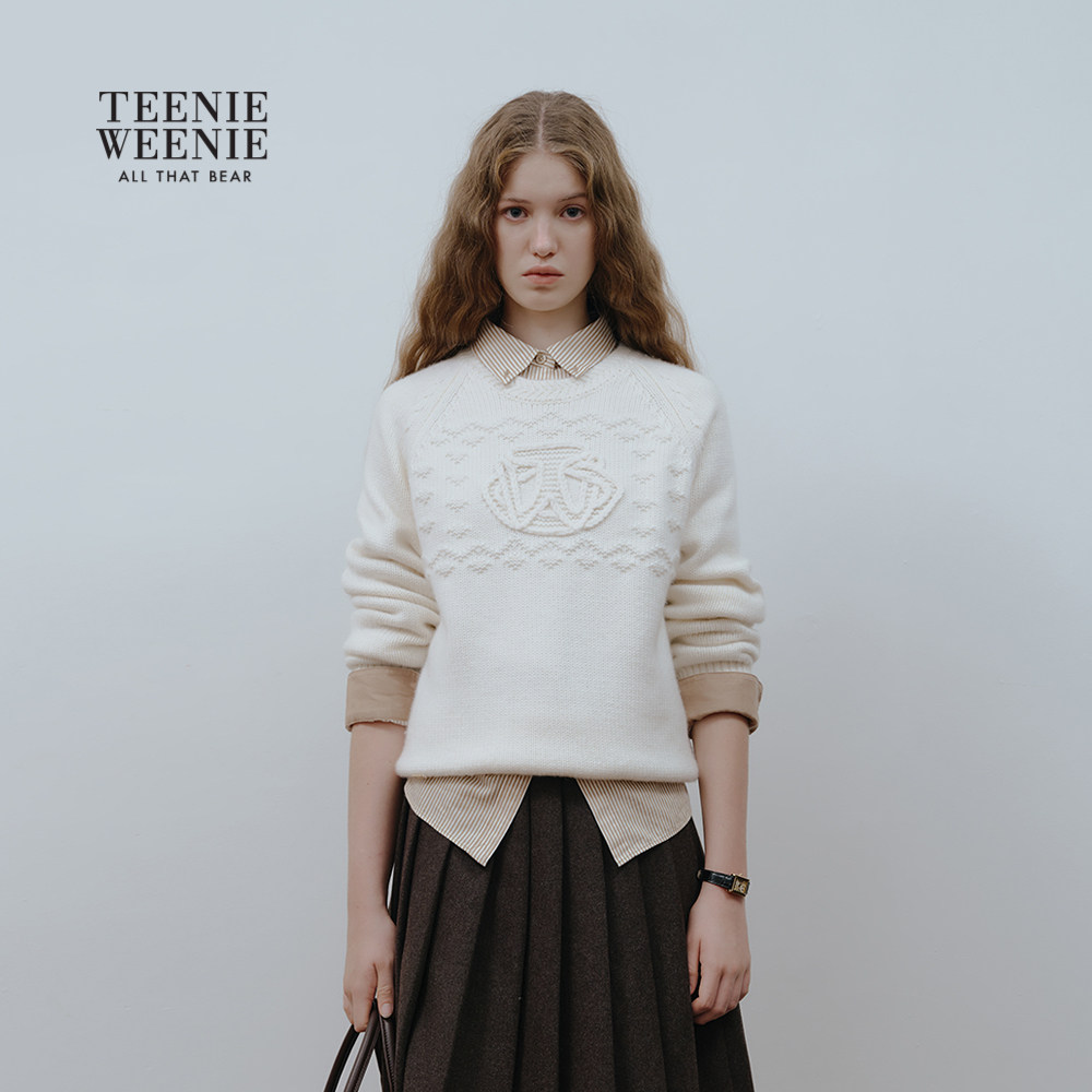 TeenieWeenie小熊女装毛针织衫2025冬季新款基础简约