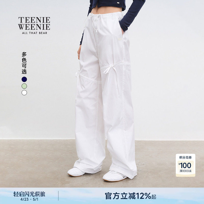 TEENIEWEENIE bearnova小熊女装春秋季休闲户外工装风直筒裤长裤