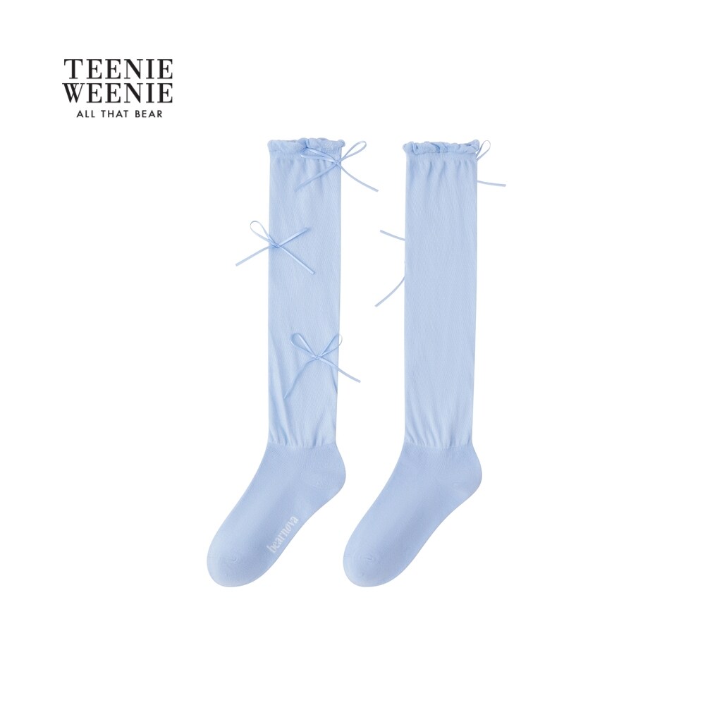 TEENIEWEENIE bearnova26春夏新款女装清新活力灵动蝴蝶结堆堆袜